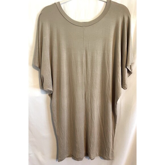 Lock & Love Shirt Pullover Stretch Vneck Short Doleman Sleeve Taupe Women’s XL - Picture 4 of 7